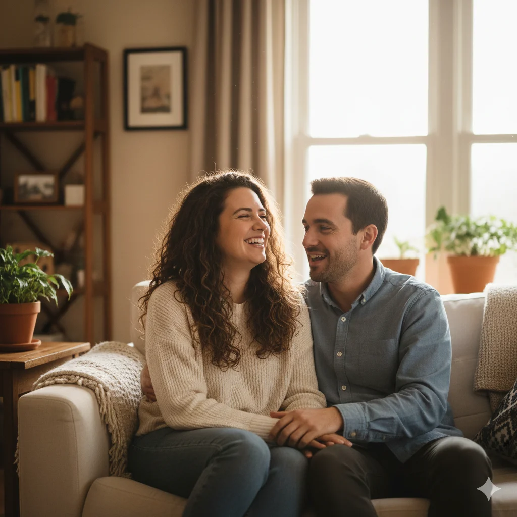 Candid Romantic Couple Moment