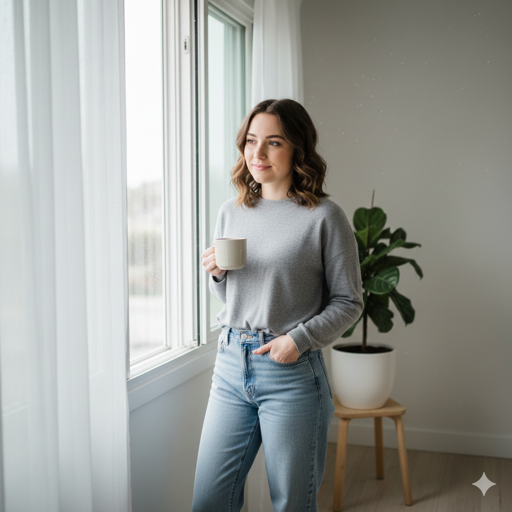 Casual Indoor Jeans Look