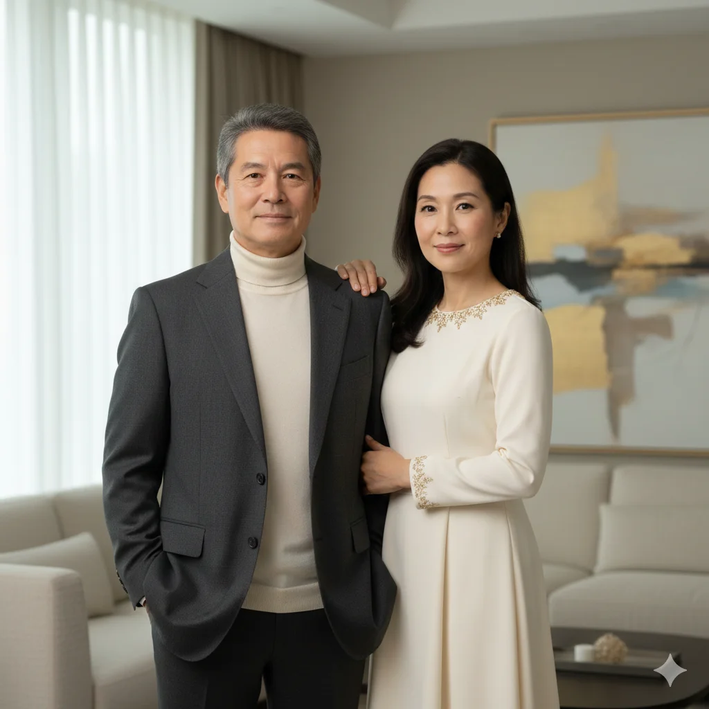 Elegant Indoor Father-Daughter Portrait