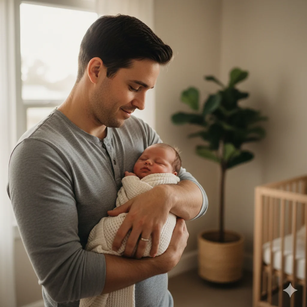 Father Holding Newborn