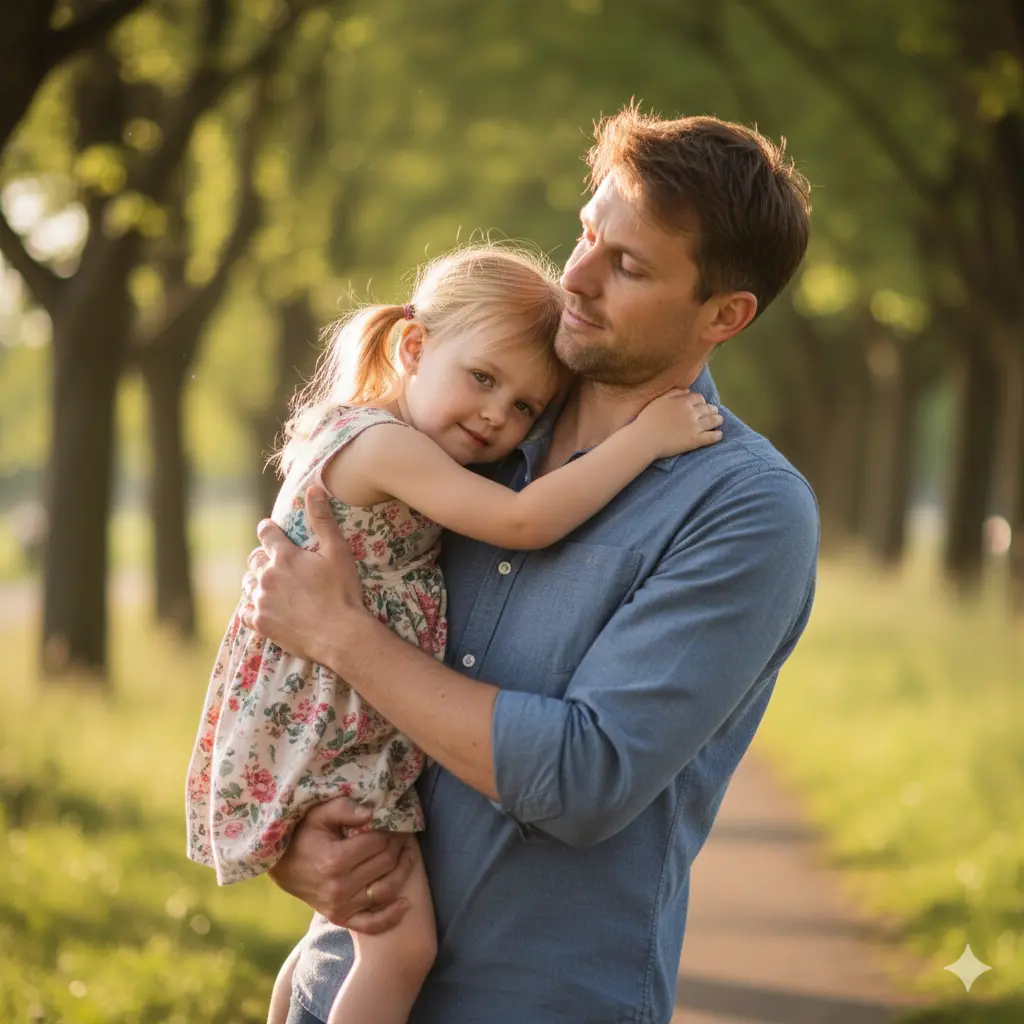 Father Holding Young Daughter