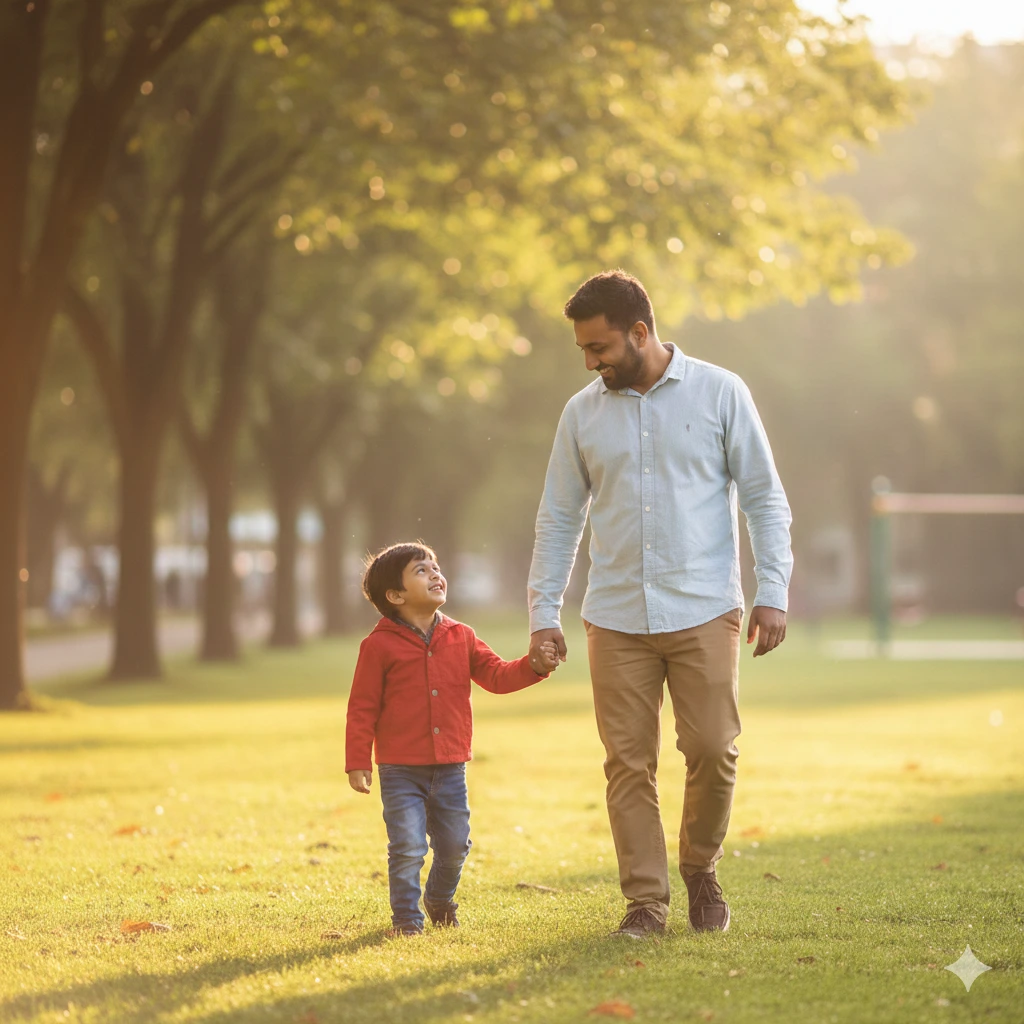 Father and Child Outdoor Moment