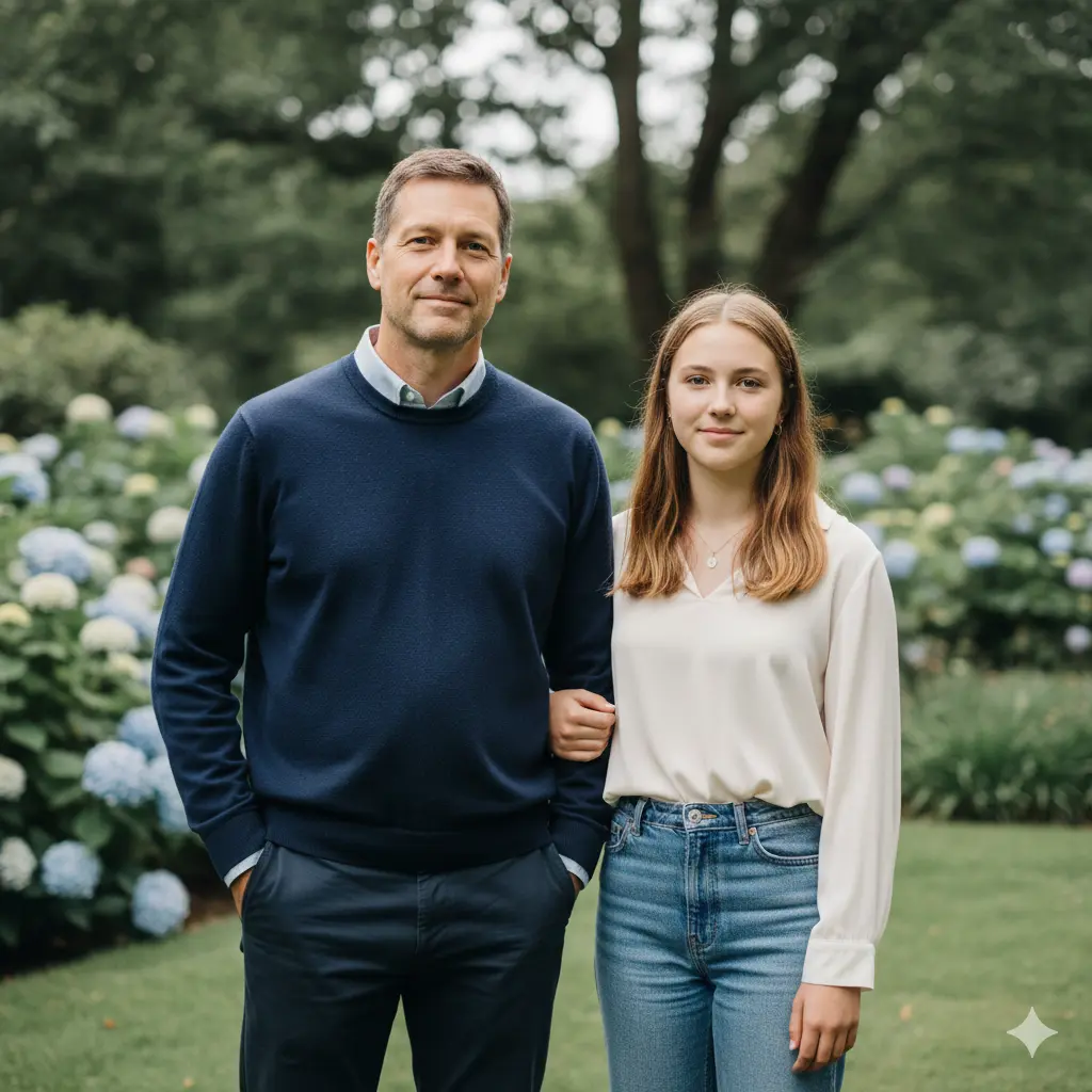 Father and Teenage Daughter Portrait