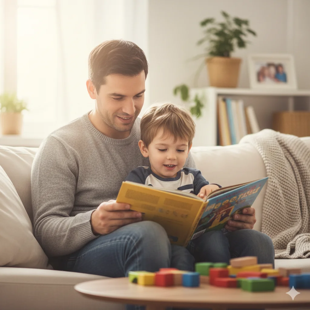 Father and Young Son Bonding