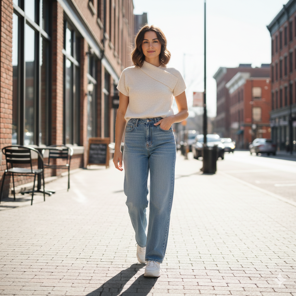 Jeans and Top Street Style
