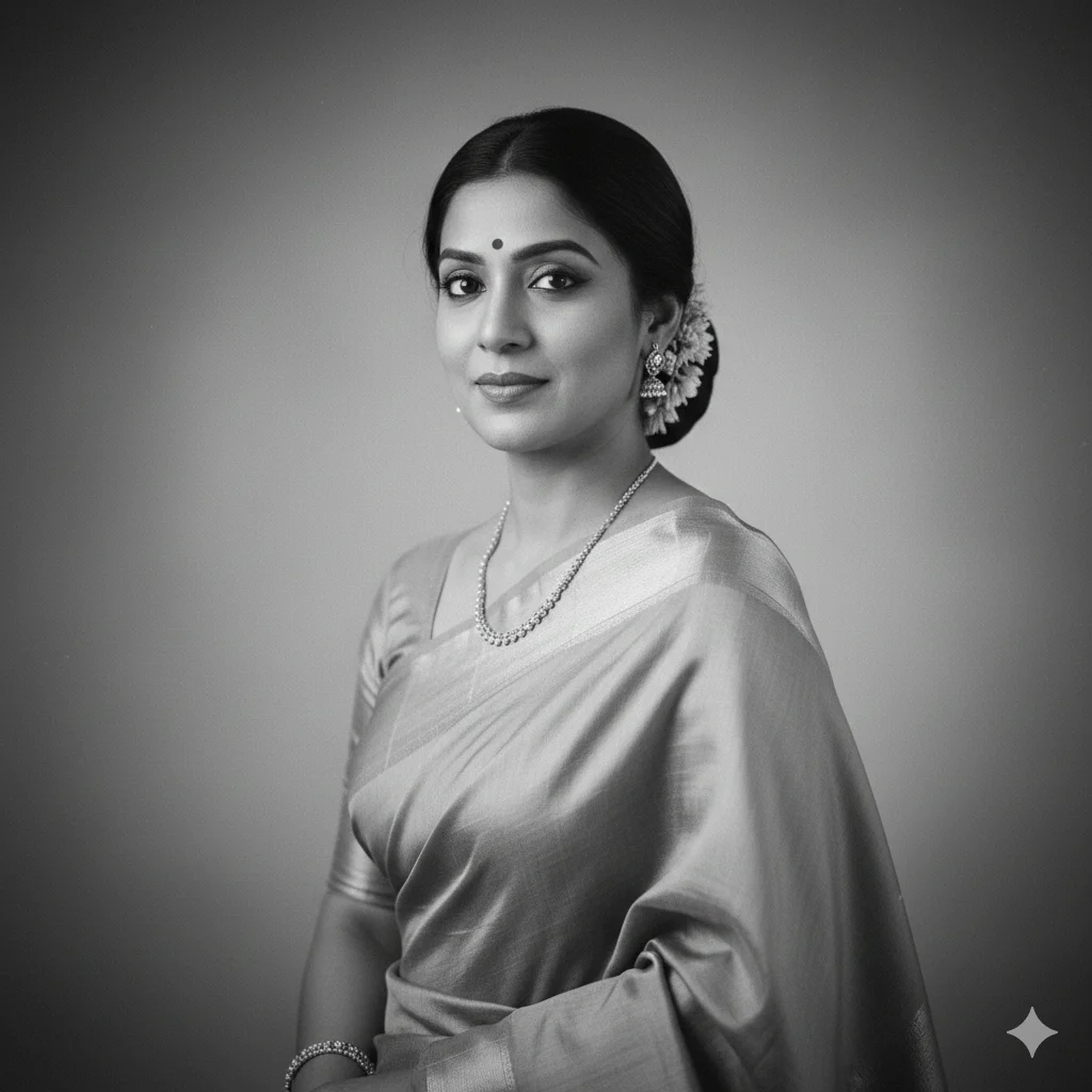 Black & White Vintage Saree Photo