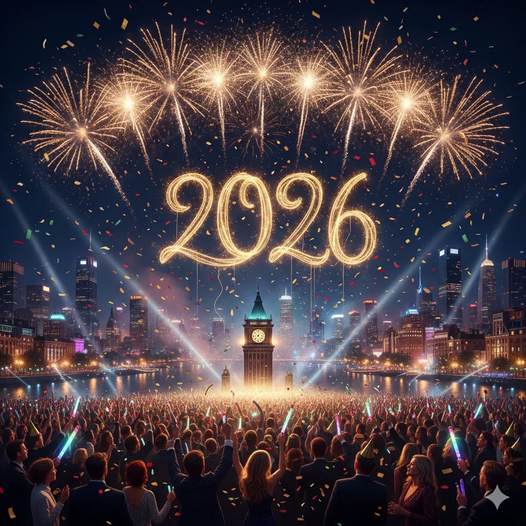 Happy New Year 2026 Fireworks Prompt