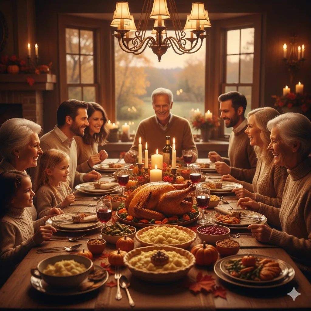 Thanksgiving Dinner Scene Prompt