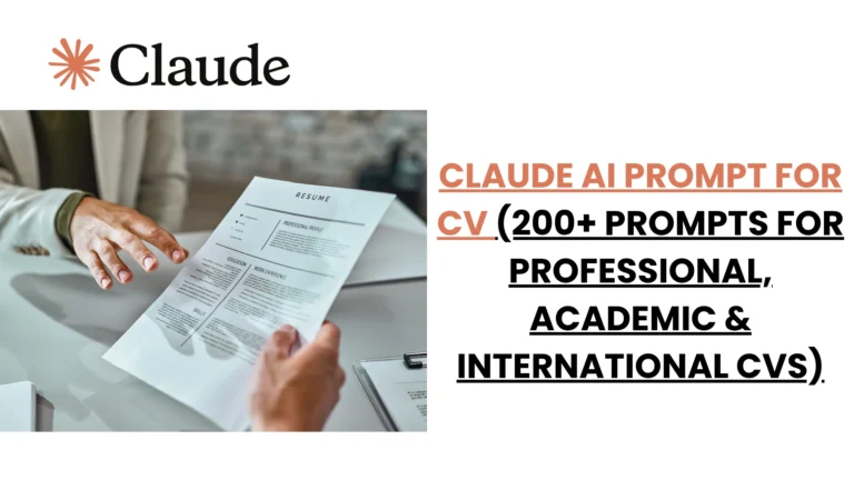 claude ai prompt for cv